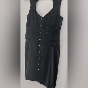 Arden B black dress with gold buttons. Size medium.